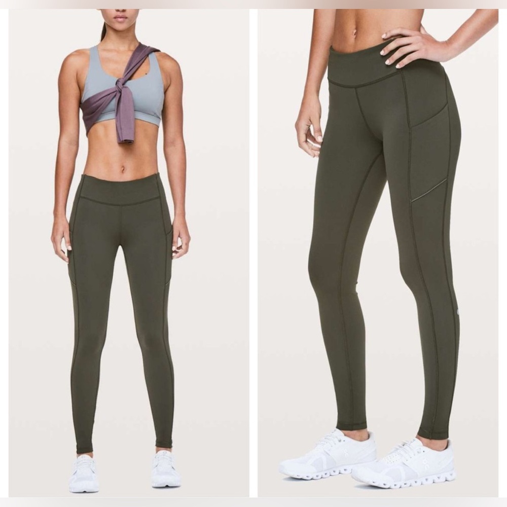 Lululemon Speed Up Tight Full On Luxtreme 28 Sz 4 Olive Green Womens Leggings‎